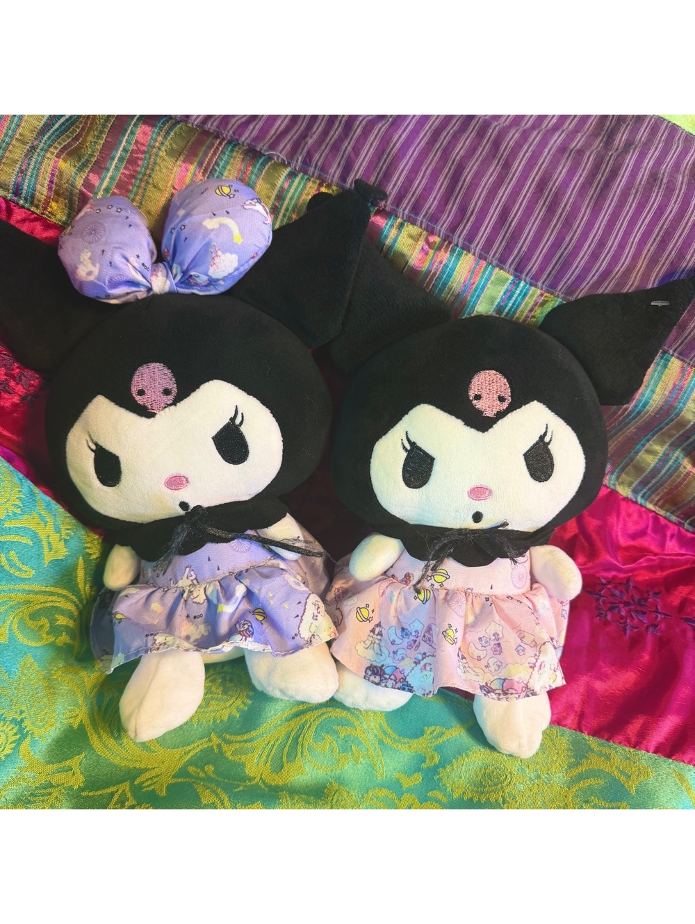 Bundle Of 2 Kuromi Summer Dress Plush Dolls